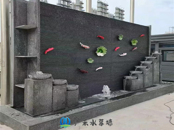 天津石材流水背景墙订做案例
